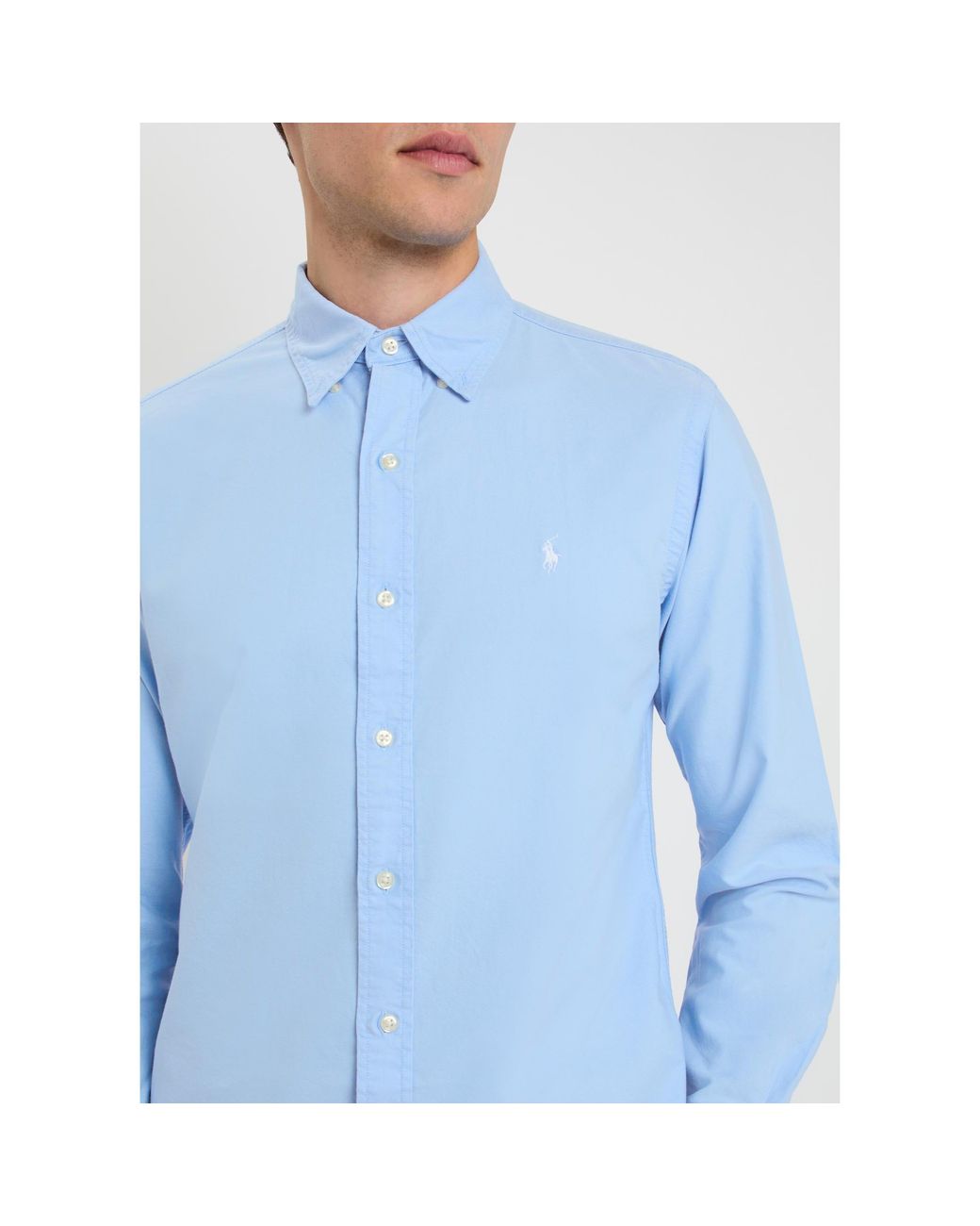 Polo Ralph Lauren Blue Cotton Oxford Shirt for men
