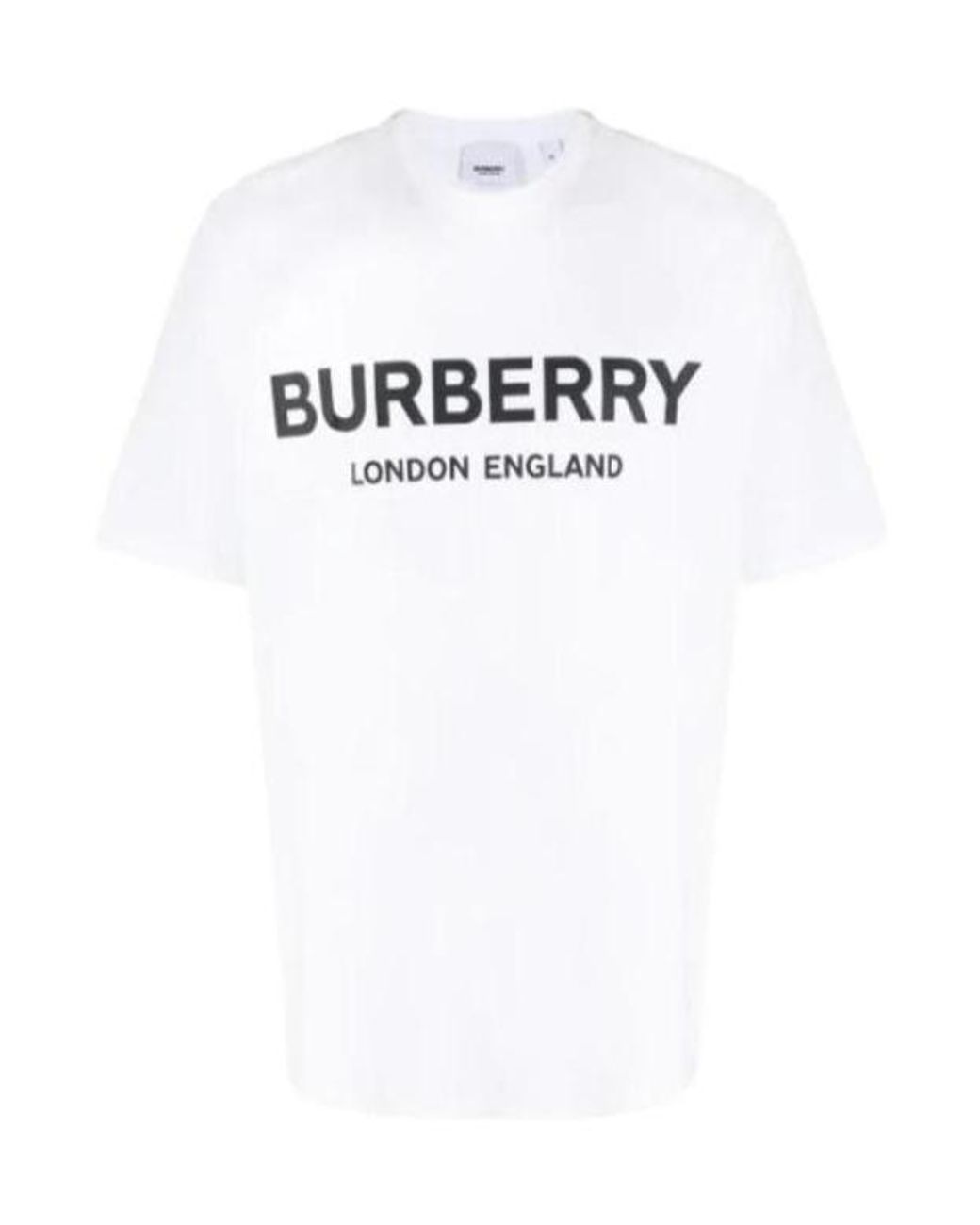 Burberry White Logo Print Crewneck T-Shirt for men