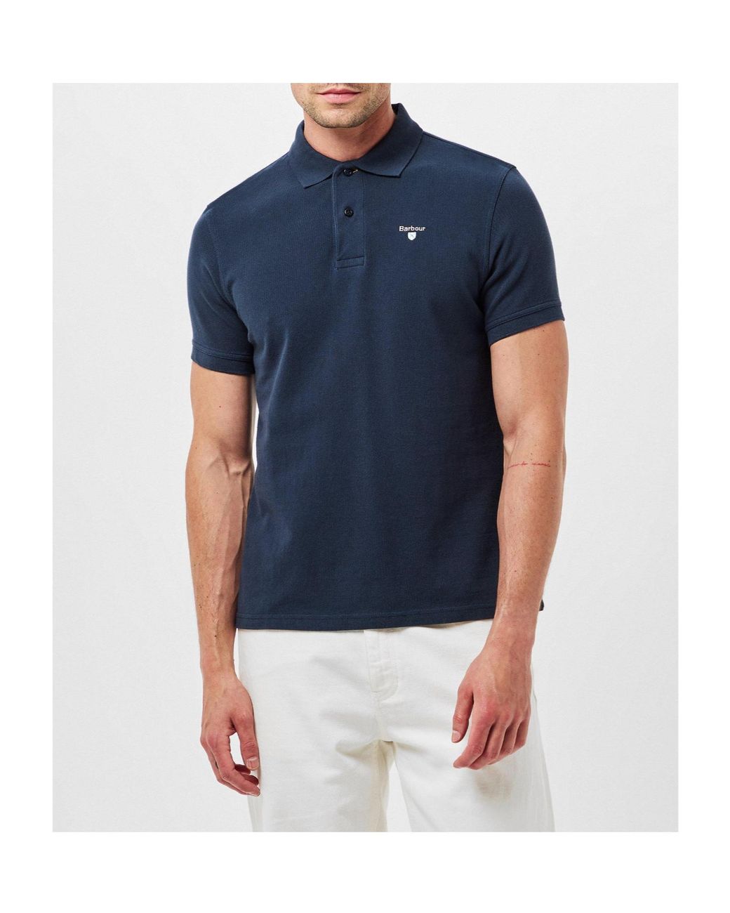 Barbour Blue Cotton Polo Shirt for men