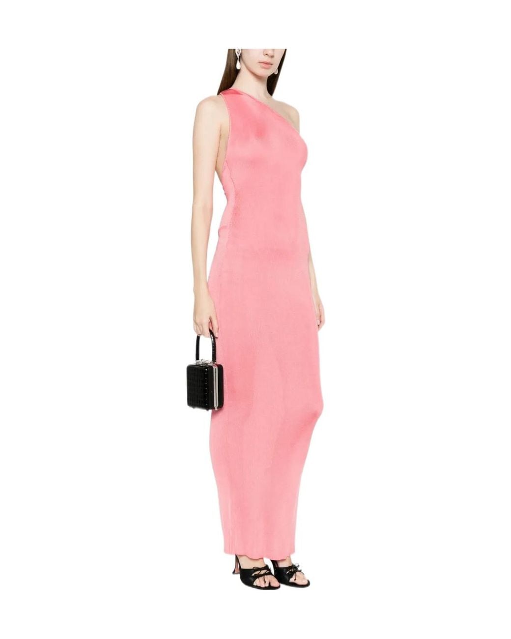Self-Portrait Pink One-Shoulder Maxi Dress