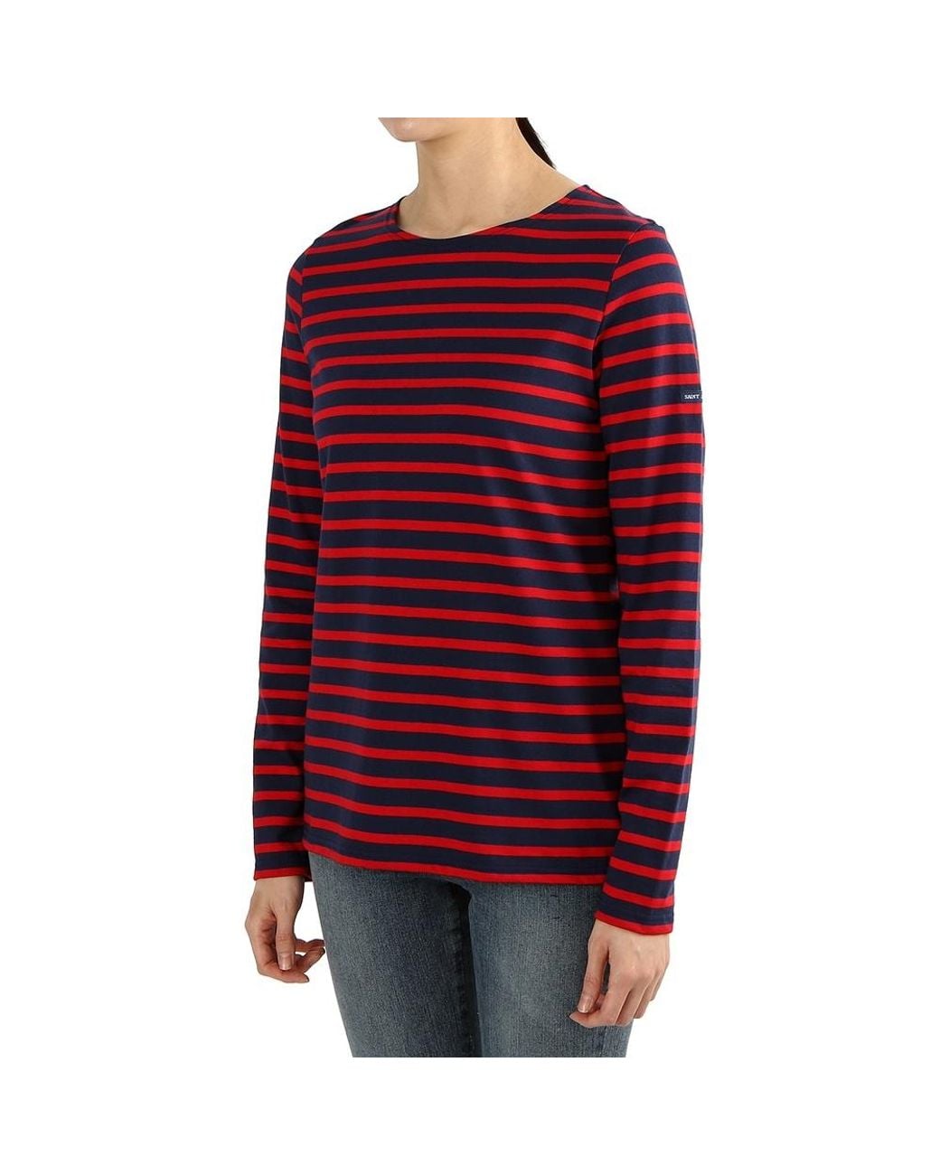 Saint James Red Striped Graphic T-Shirt