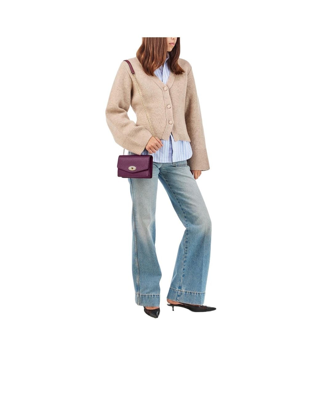 Mulberry Purple Small Solid Color Crossbody Bag