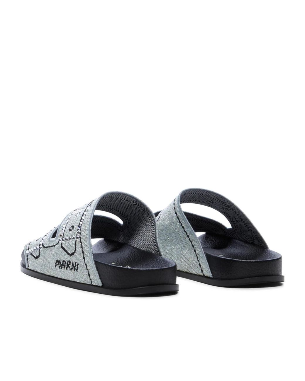 Marni White Jacquard Logo Flip-Flops