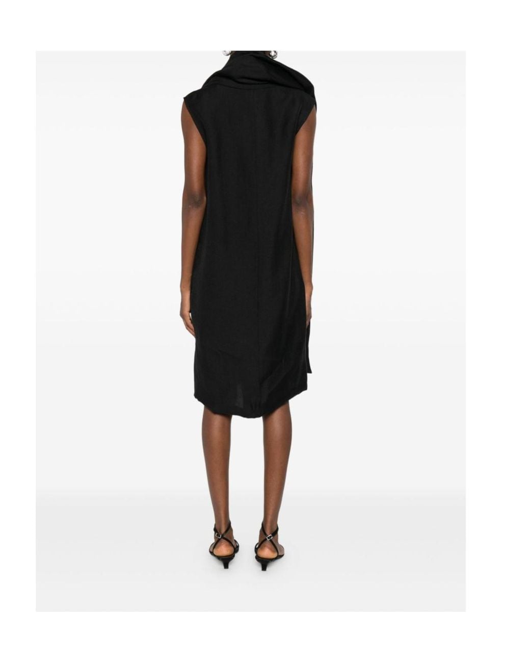Totême Black Scarf Midi Dress