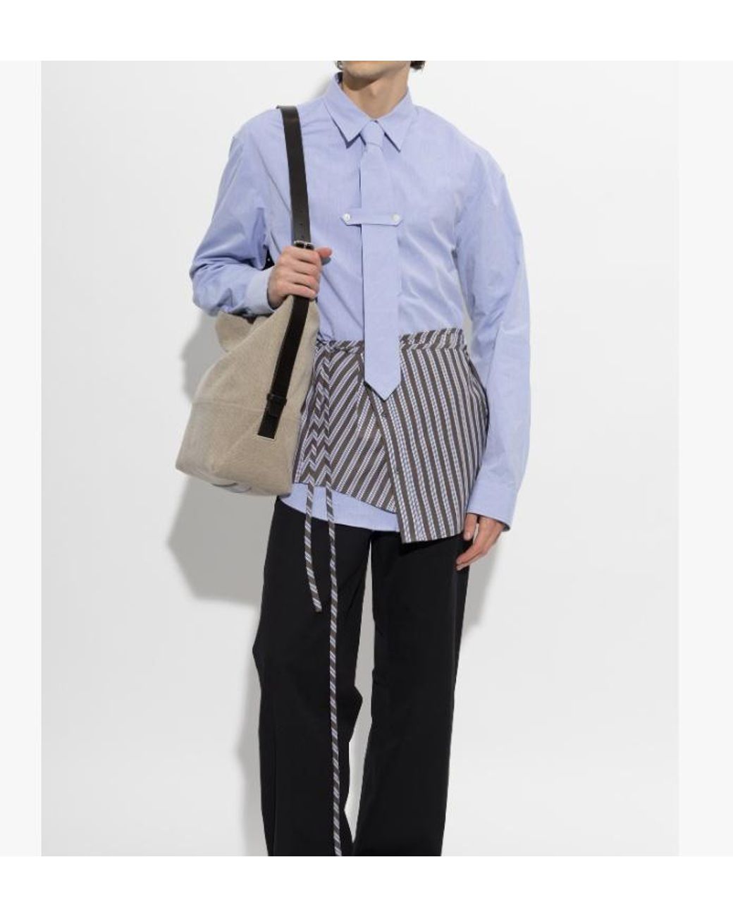 Dries Van Noten Blue Classic Tie Shirt for men