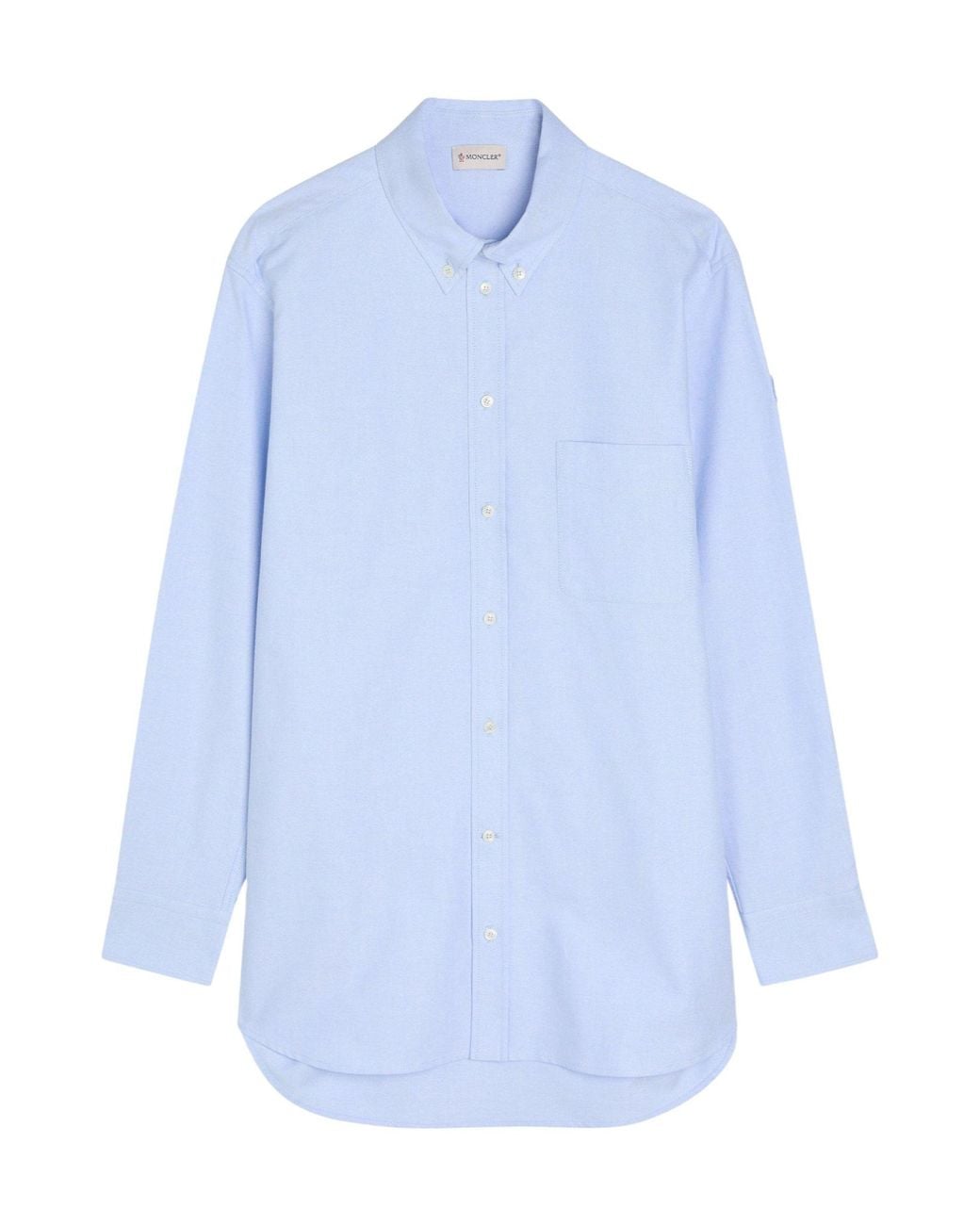 Moncler Blue Long-Sleeved Longline Shirt