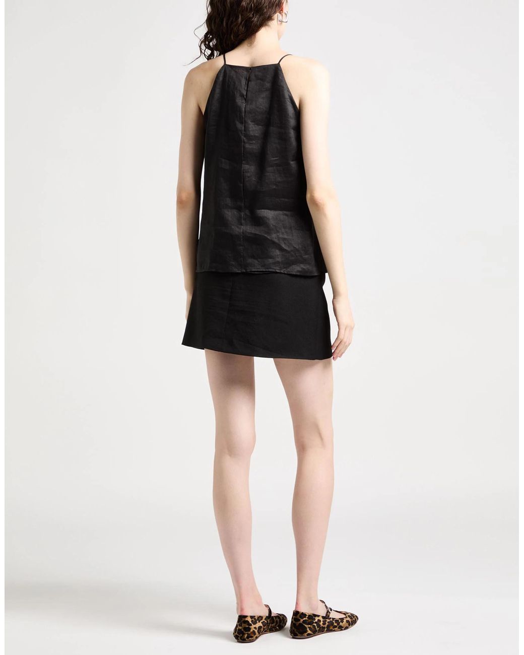 Max Mara Black Sleeveless Solid-Color Top