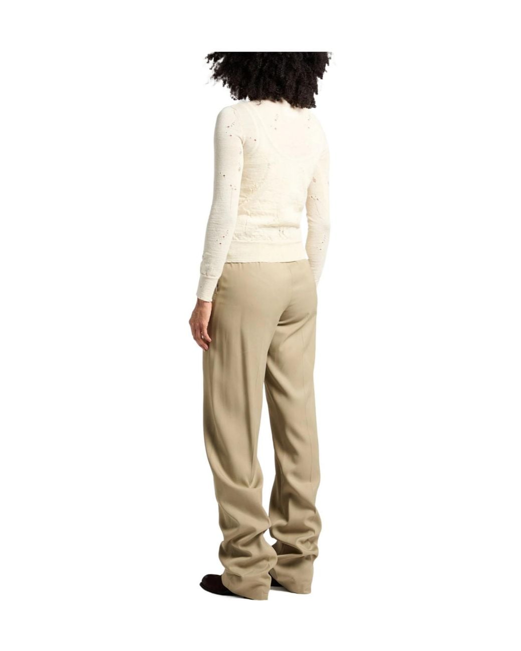 MM6 by Maison Margiela Natural Straight-Leg Pants