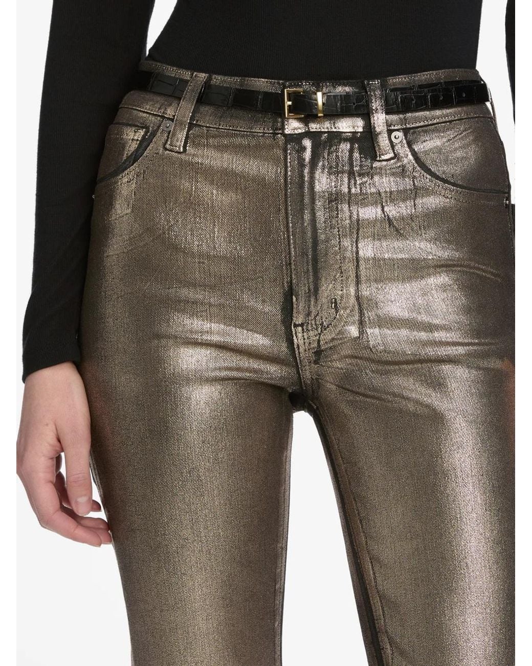 FRAME Gray Belt-Loop Trousers