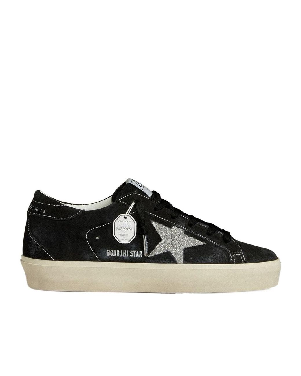 Golden Goose Deluxe Brand Black Hi Star Suede Swarovski Low-Top Sneakers