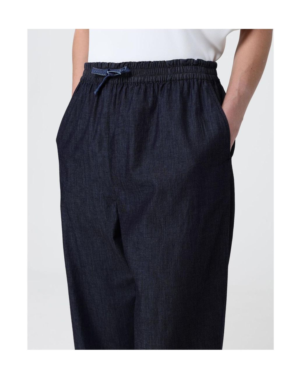 Emporio Armani Blue Drawstring Straight Leg Pants
