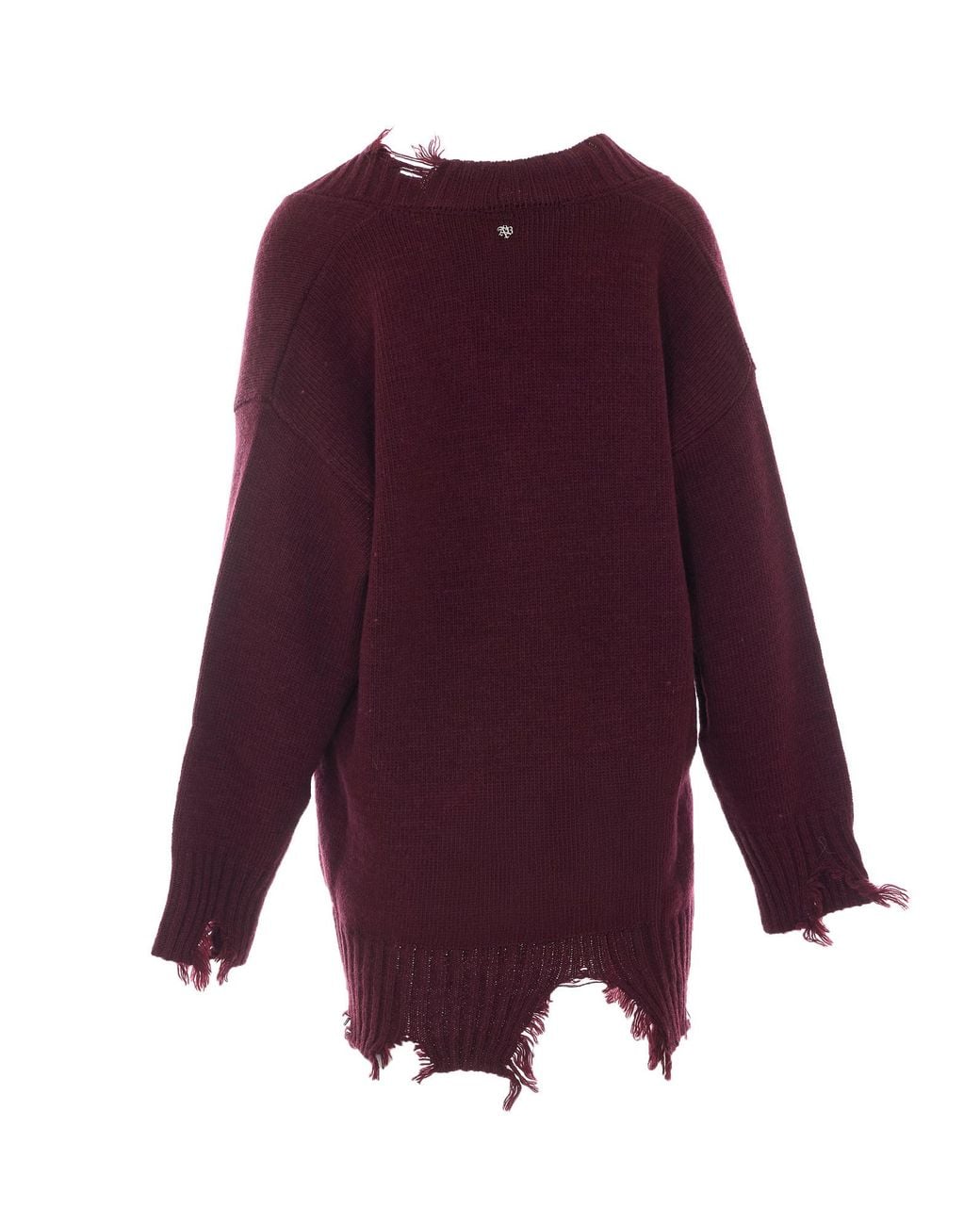 Aniye By Purple Tina Distressed V-Neck Knitted Sweater