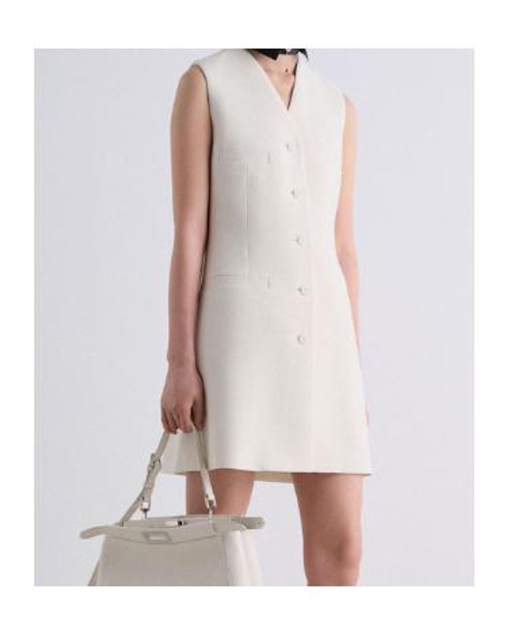 Fendi White Ivory Wool Dress