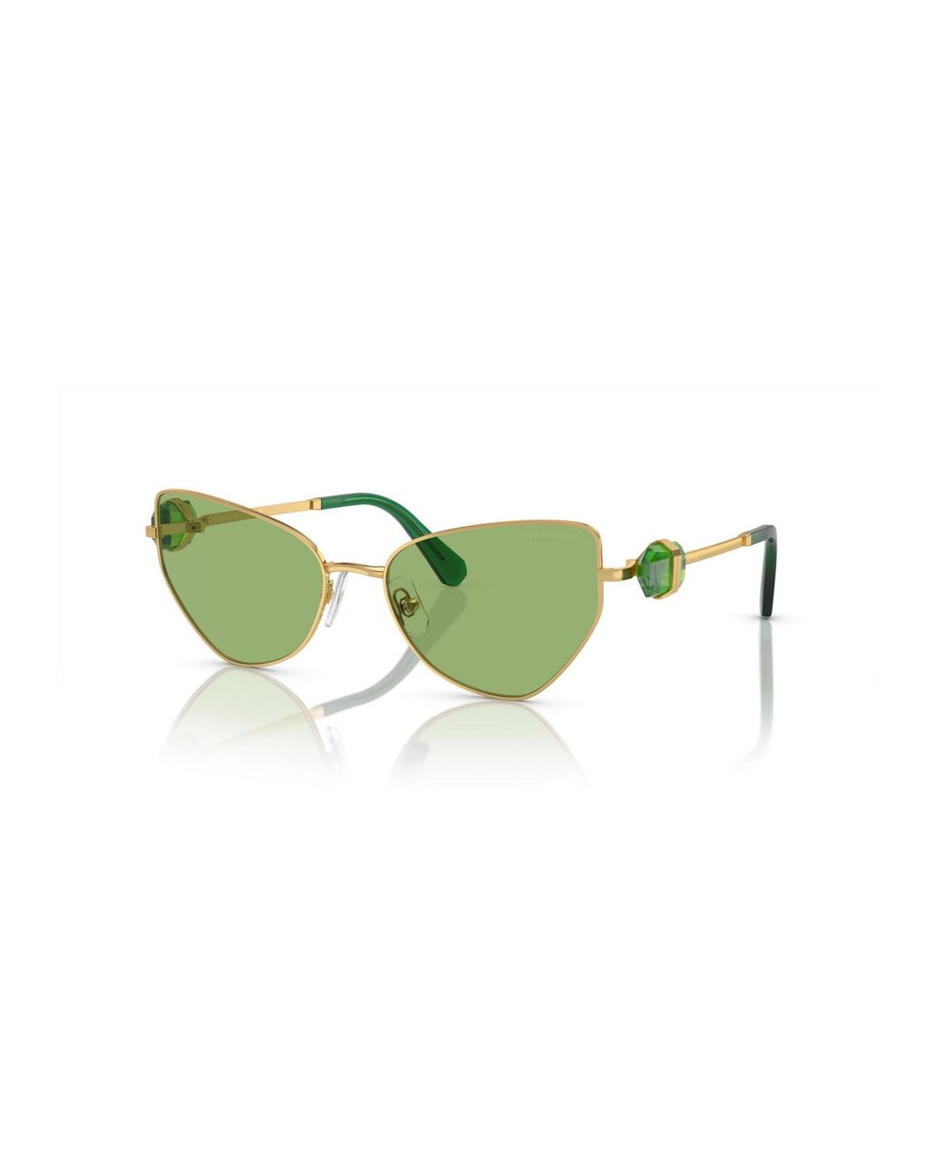 Swarovski Green Cat-Eye Frame Sunglasses