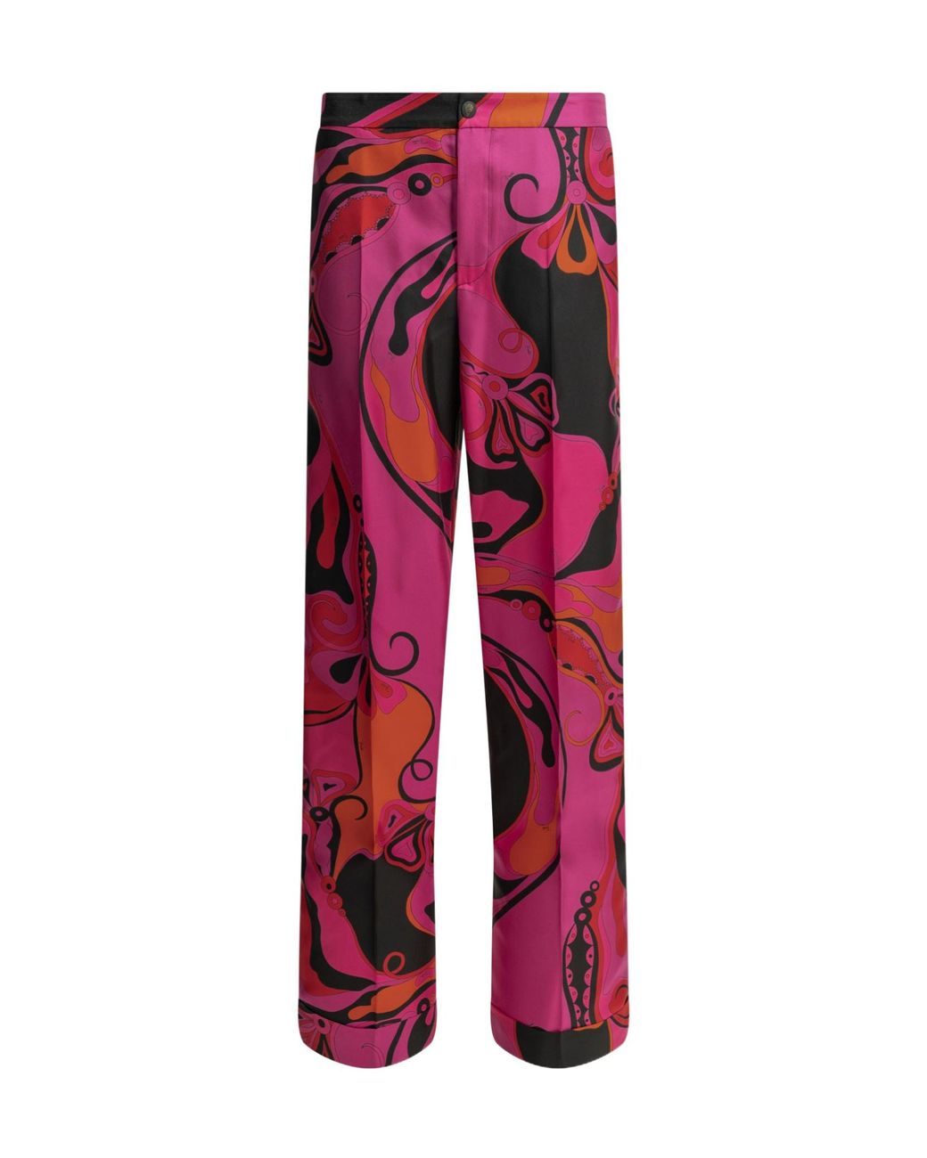 Emilio Pucci Red Pucci Orchidee Printed Palazzo Pants