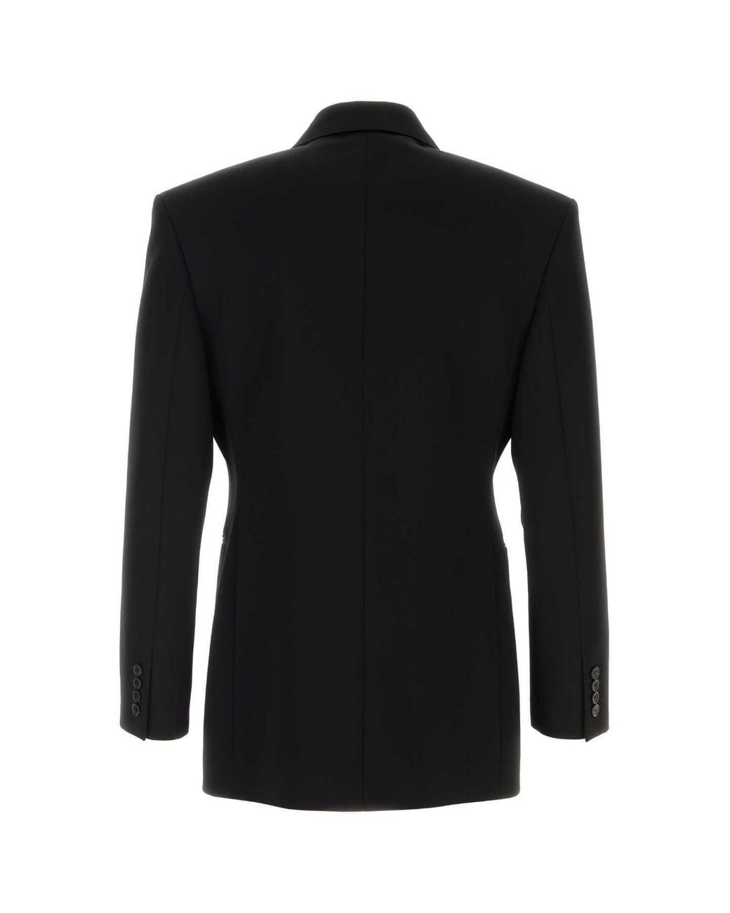 Saint Laurent Black Double-Breasted Long-Sleeved Jacket for men