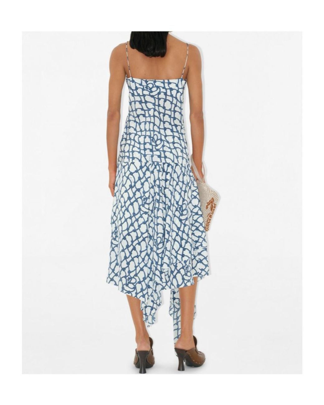 Burberry Blue Allover Knot Printed Tank Top