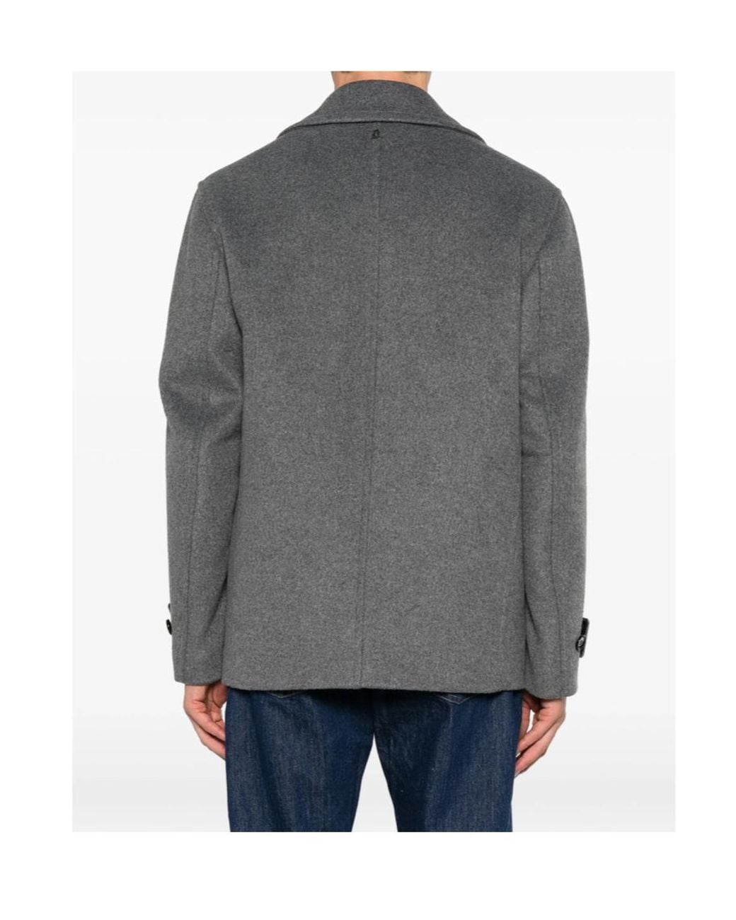 Dondup Gray Double-Breasted Long-Sleeve Blazer for men
