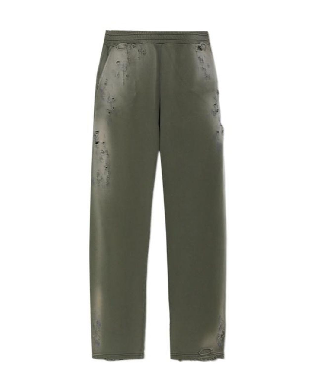 DIESEL Green Elastic-Waist Casual Trousers for men