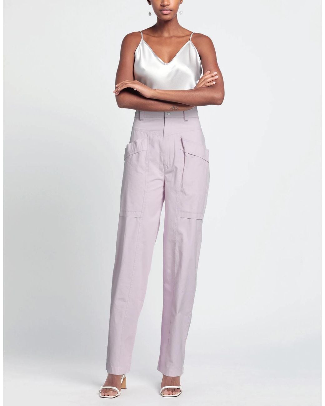 Isabel Marant Purple Solid-Color Casual Trousers