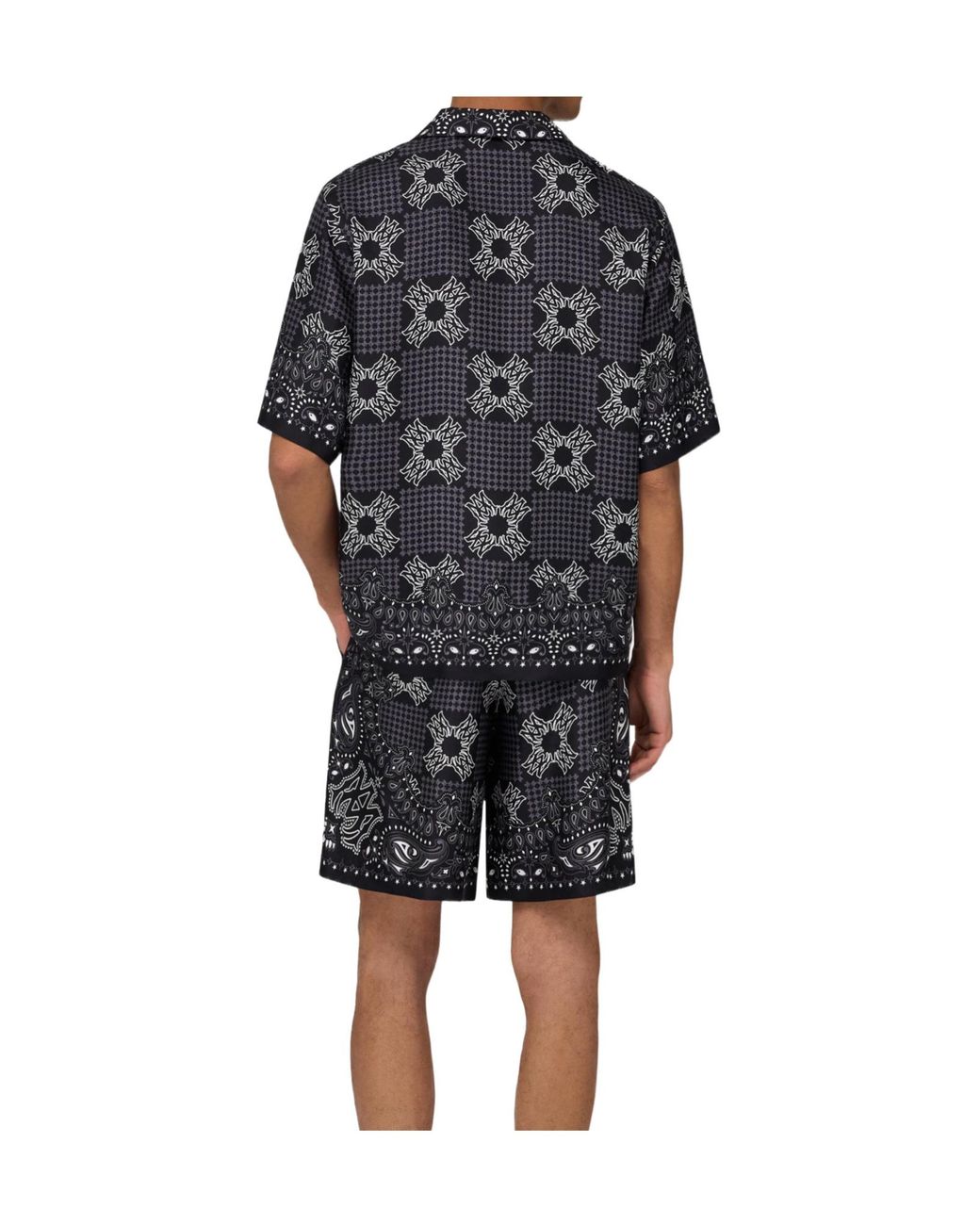 Amiri Gray Ma Check Camp Shirt for men