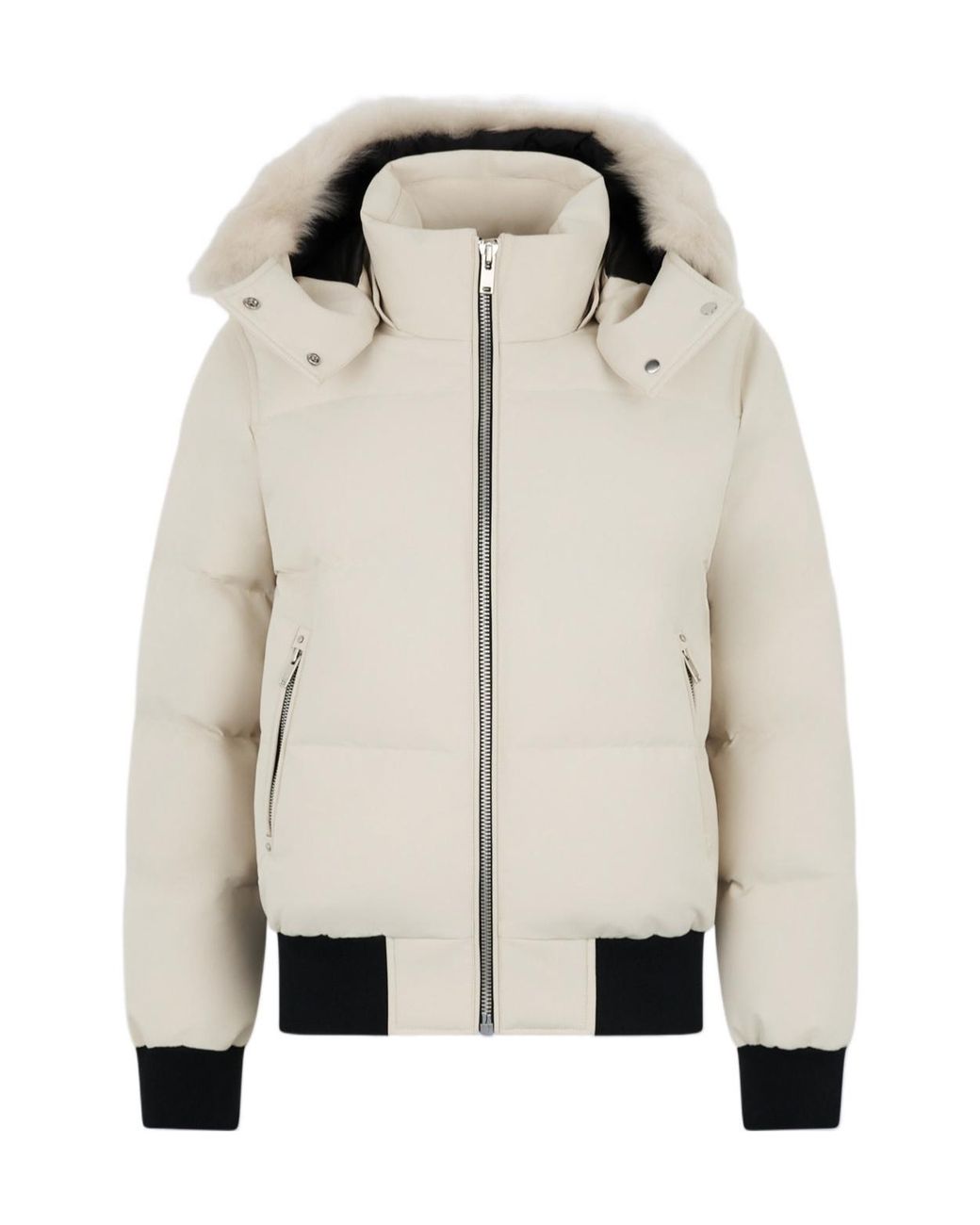 Moose Knuckles Natural Long-Sleeved Cotton-Padded Jacket