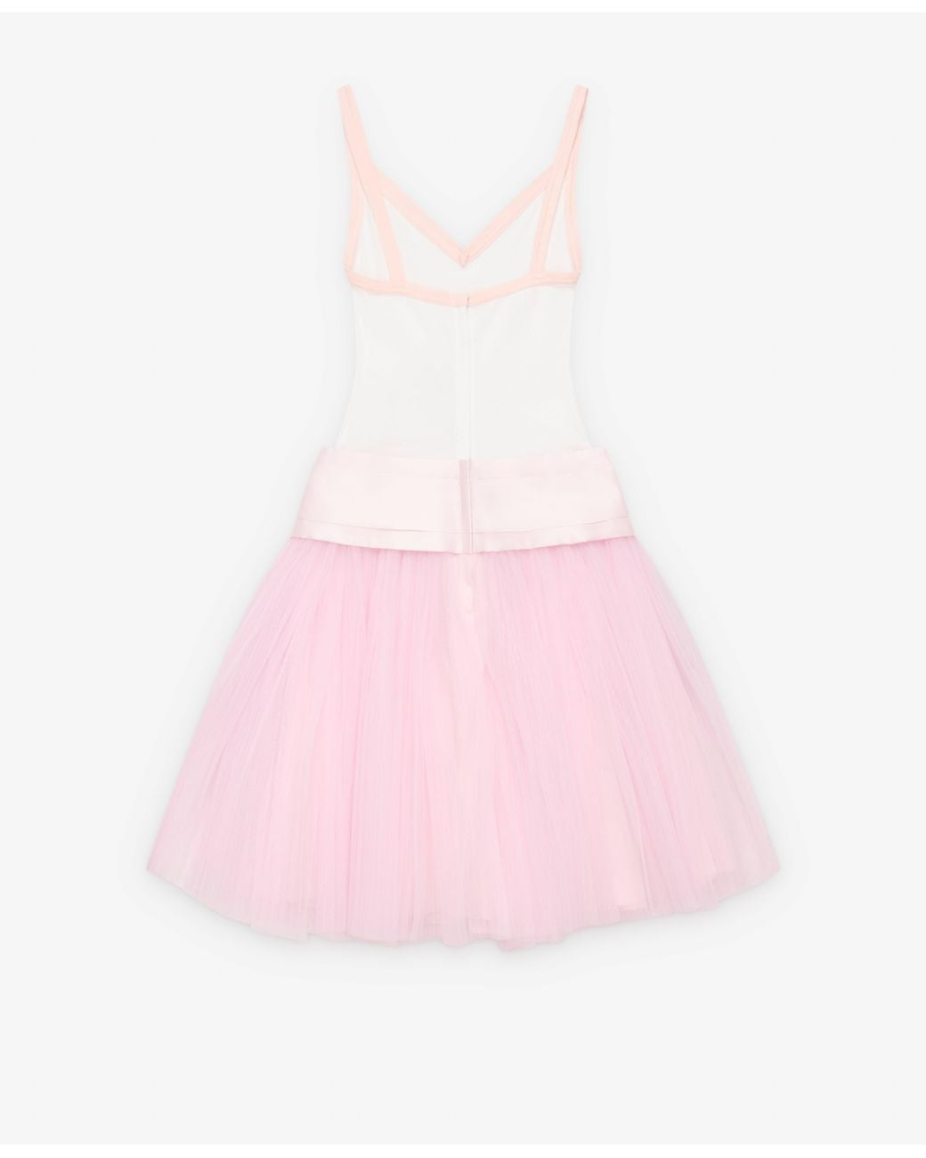 August Barron Tulle-Skirted V-Neck Mini Dress in Pink | Lyst