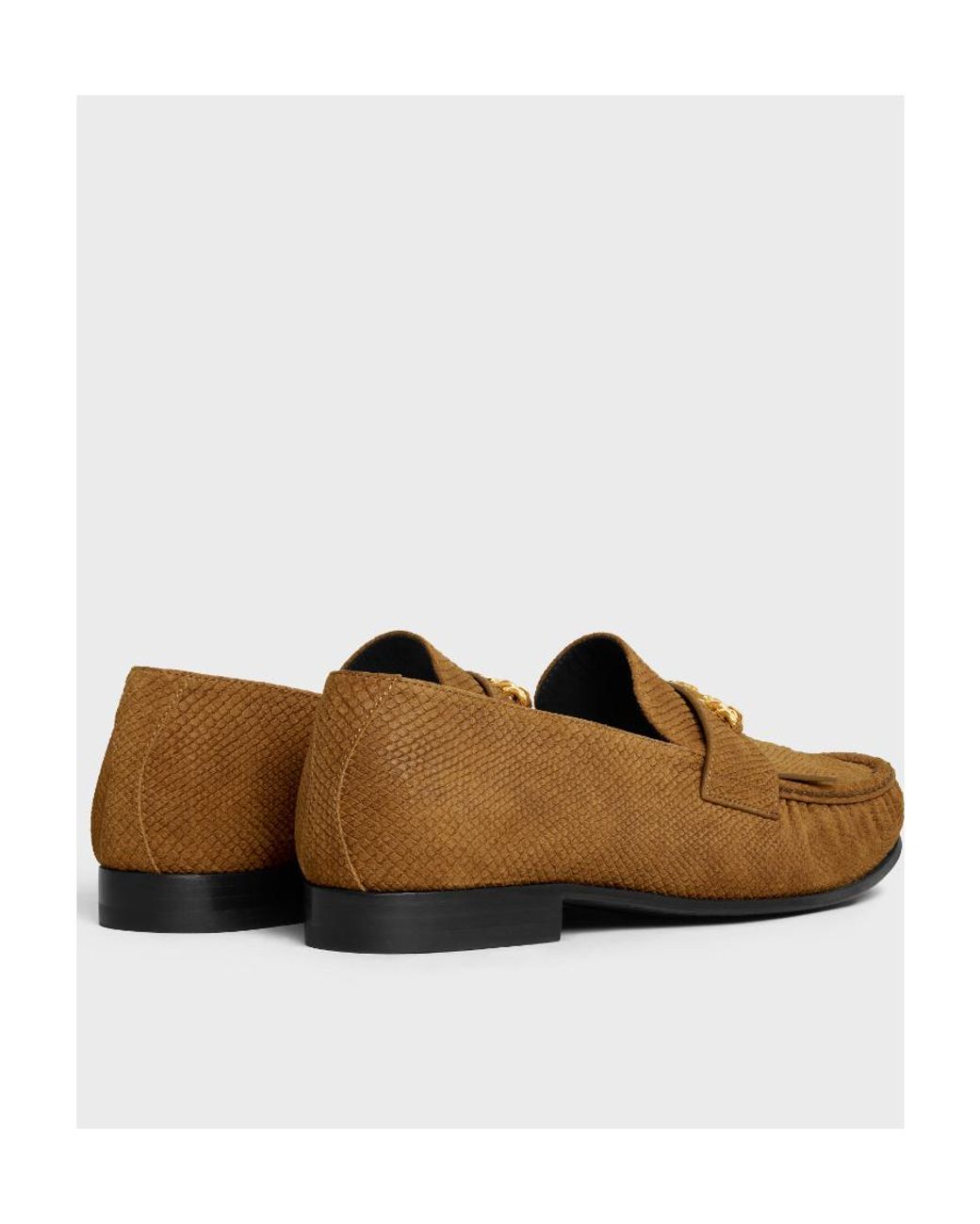 Céline Brown Luco Lizard Loafer Shoes for men