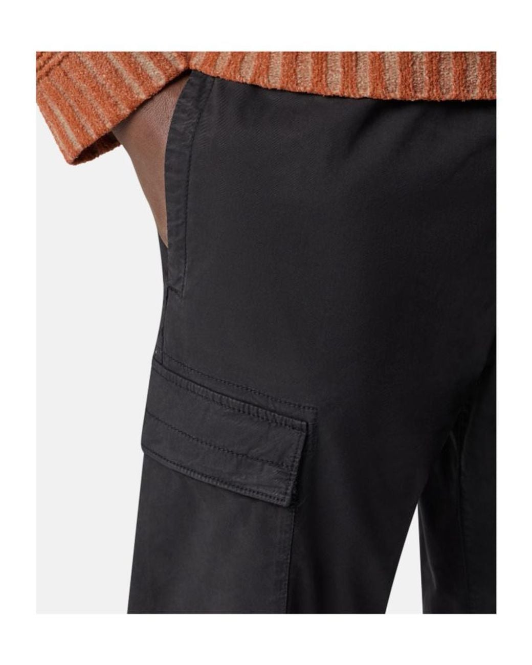 Stone Island Black Regular-Tapered-Fit Cargo Trousers With Drawstring Waistband for men