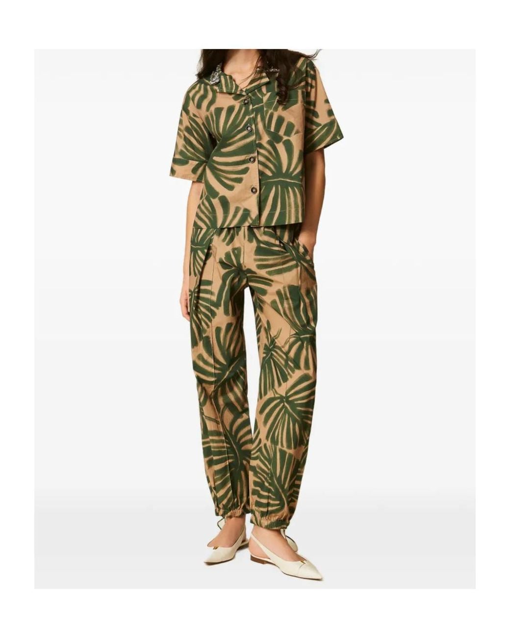 Twinset Green Printed Joggers