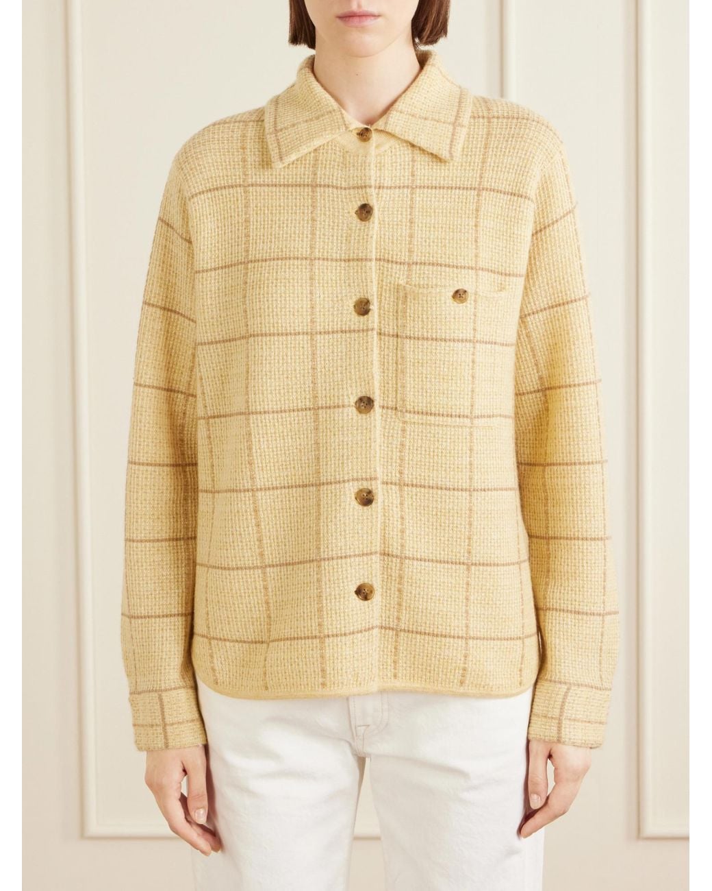 Guest In Residence Natural Plaid Long-Sleeve Shirt