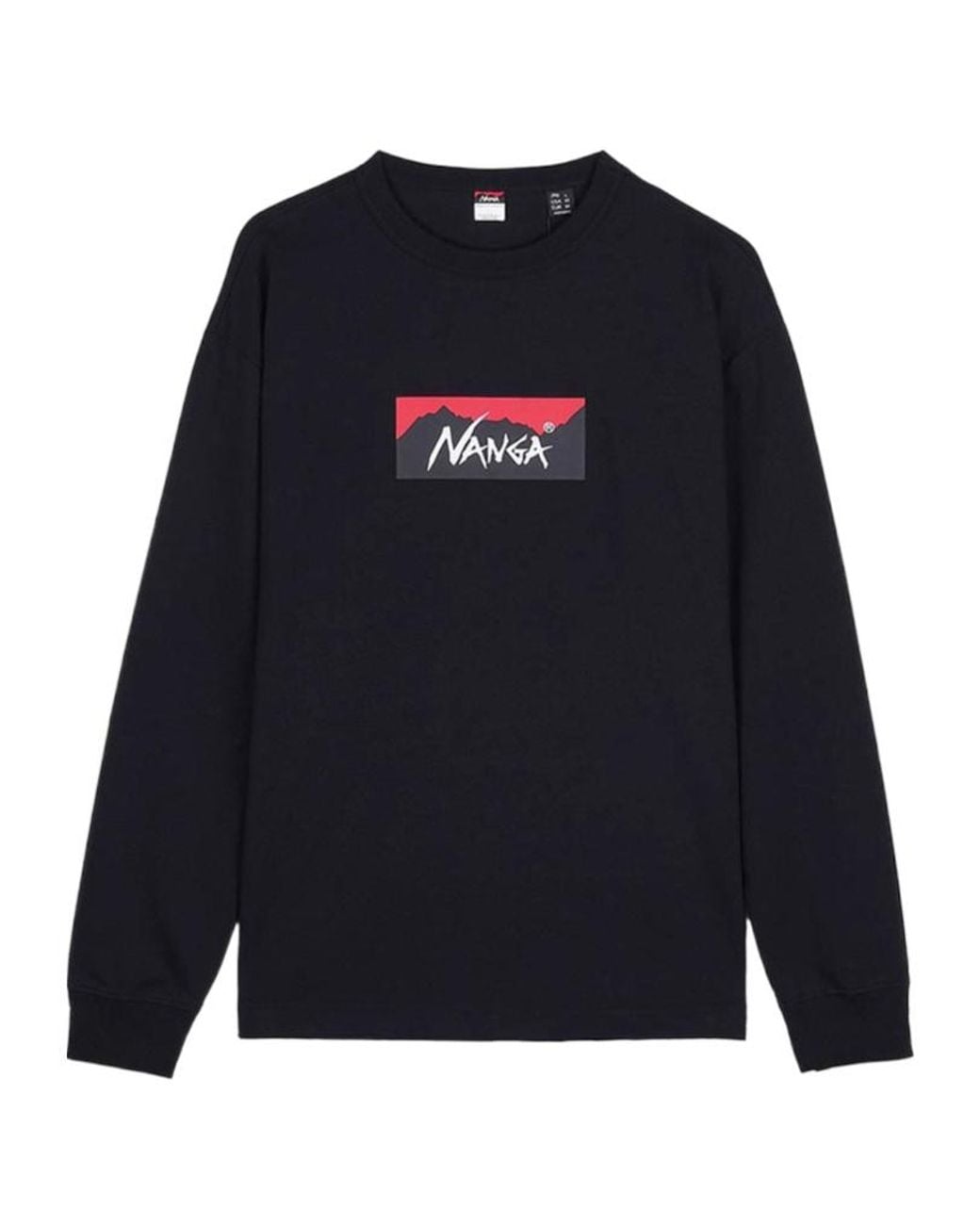 NANGA Blue Box Logo Long-Sleeve T-Shirt for men