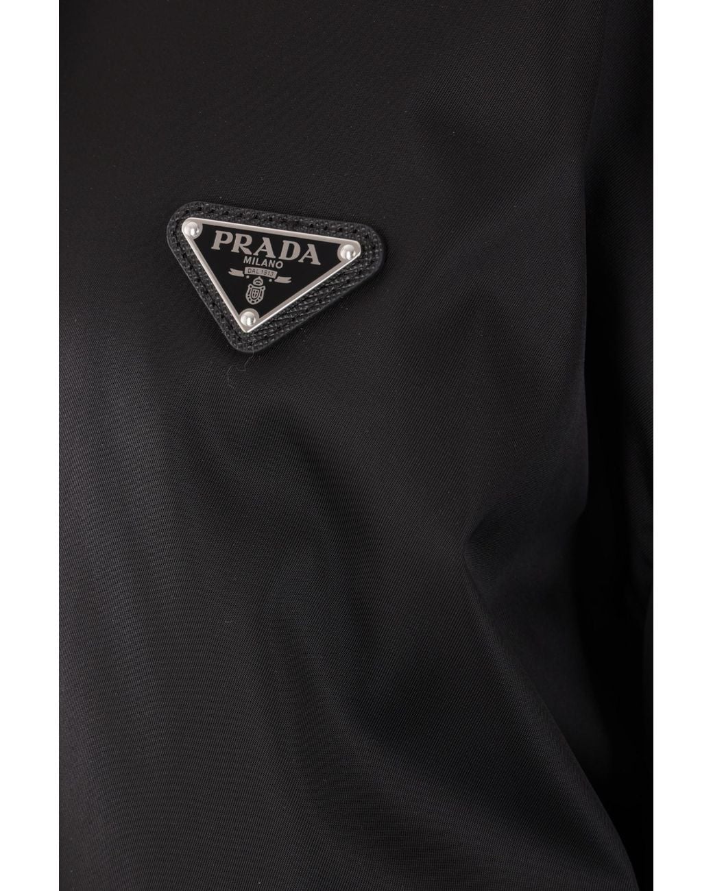 Prada Re-Nylon Triangle-Logo Zipped Hooded Jacket in Black for Men