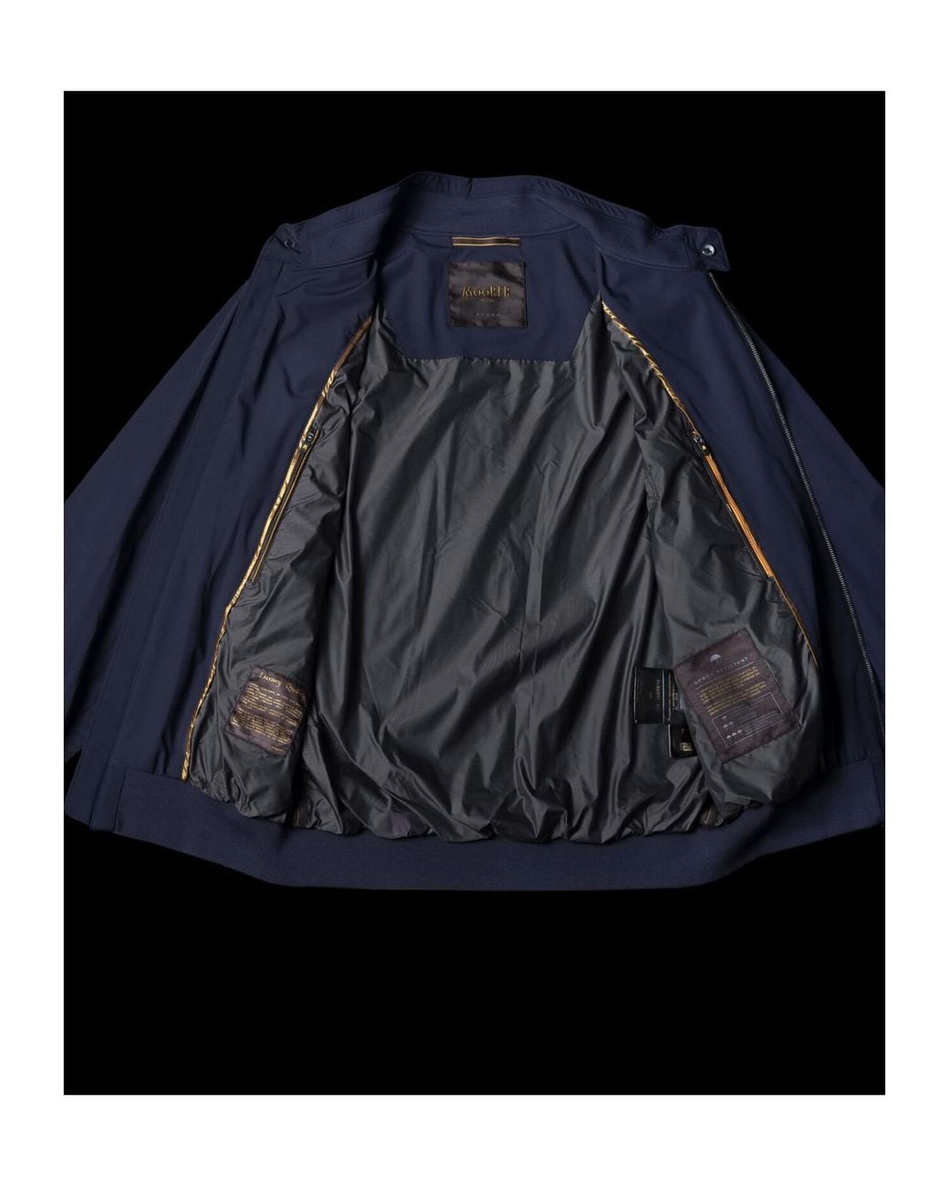 Moorer Blue Long-Sleeved Zipped Bomber Jacket for men