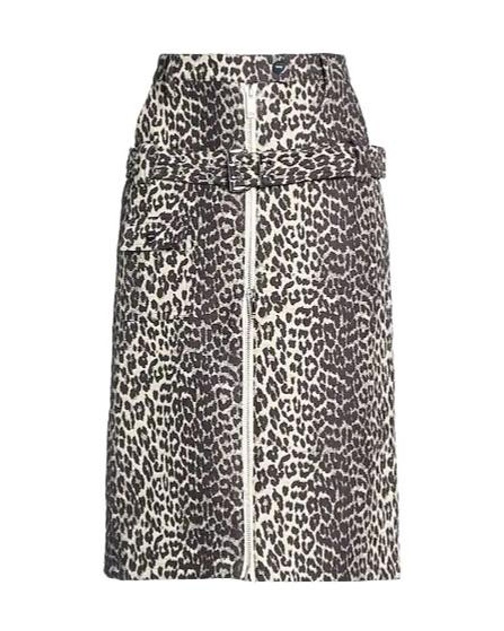 Ganni White Printed Pencil Skirt