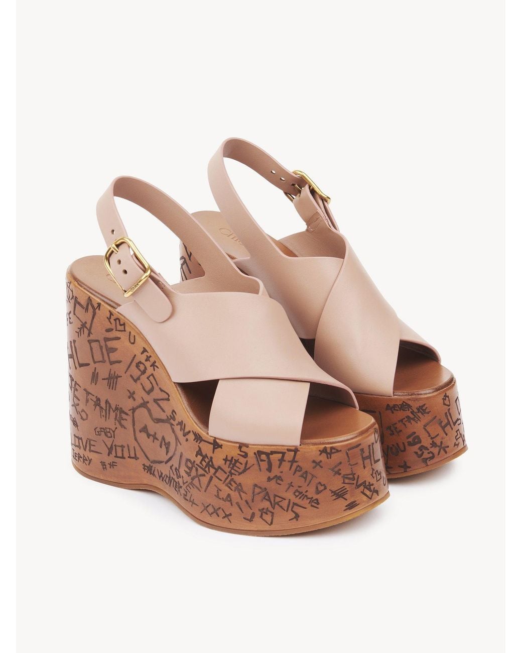 Chloé Brown Chloé Maxime Wedge Sandals