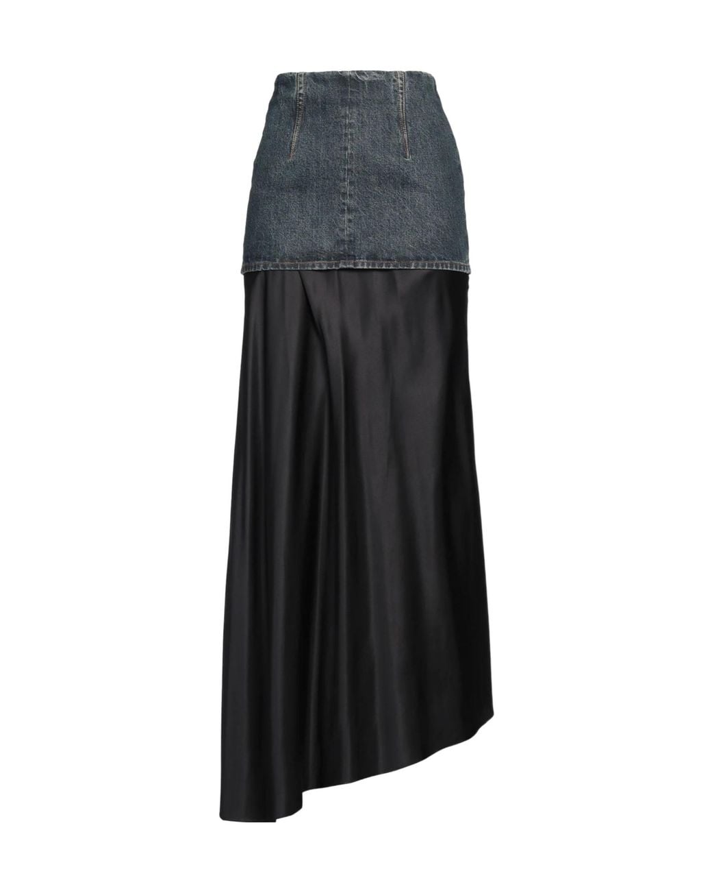 MM6 by Maison Margiela Black Twotone Spliced Aline Skirt