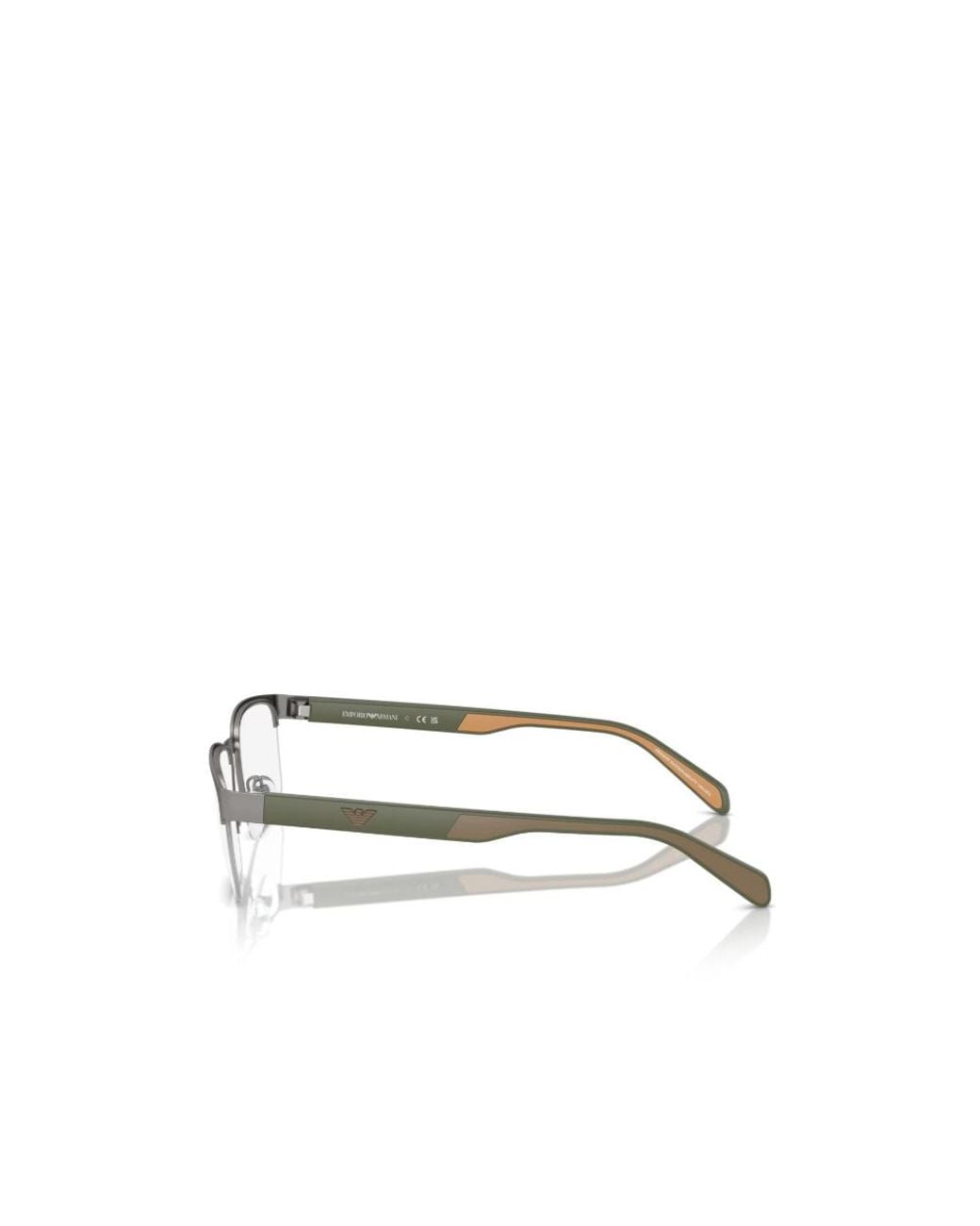 Emporio Armani Natural Rectangular Frame Glasses for men