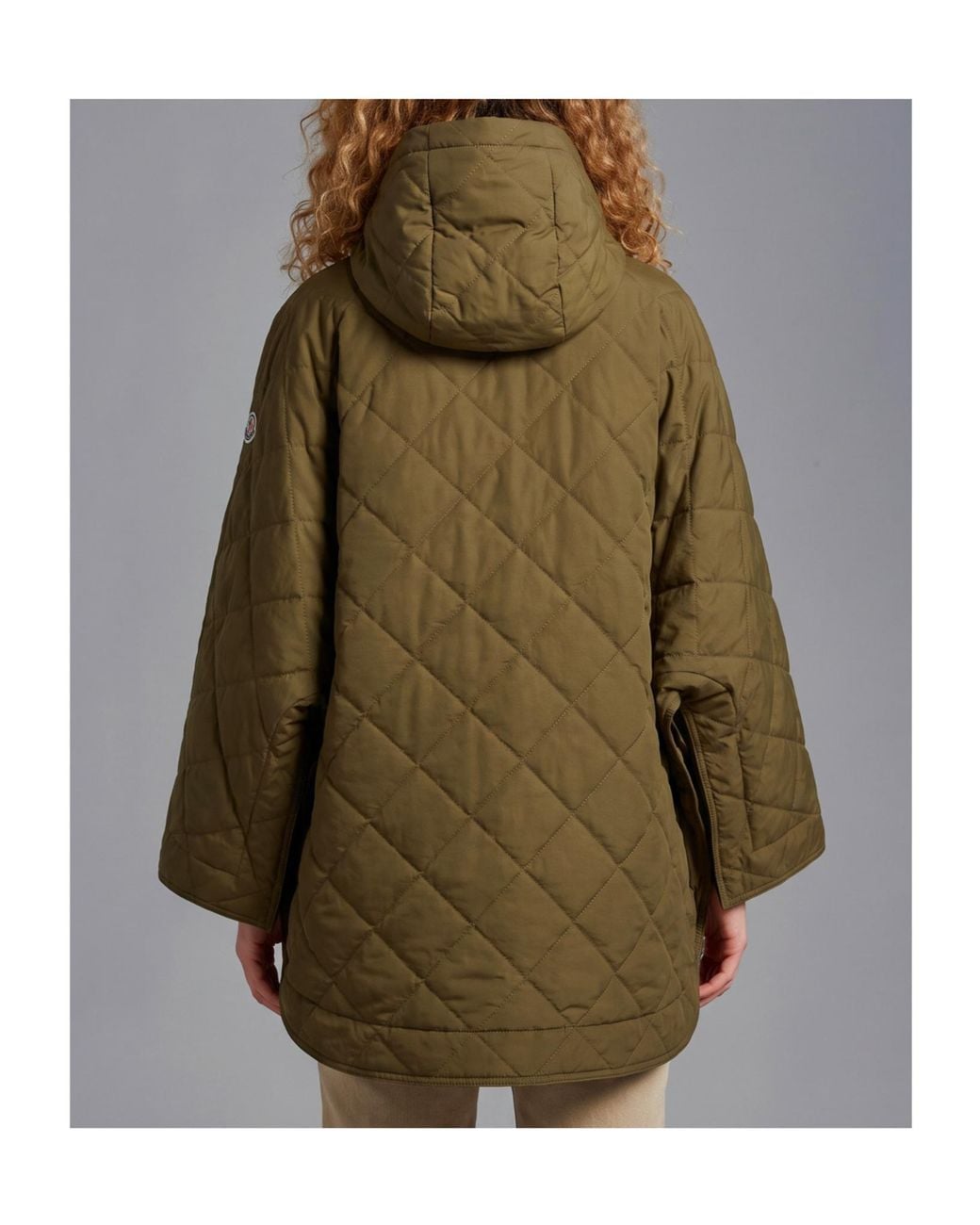 Moncler Green Diamond-Quilted Cape