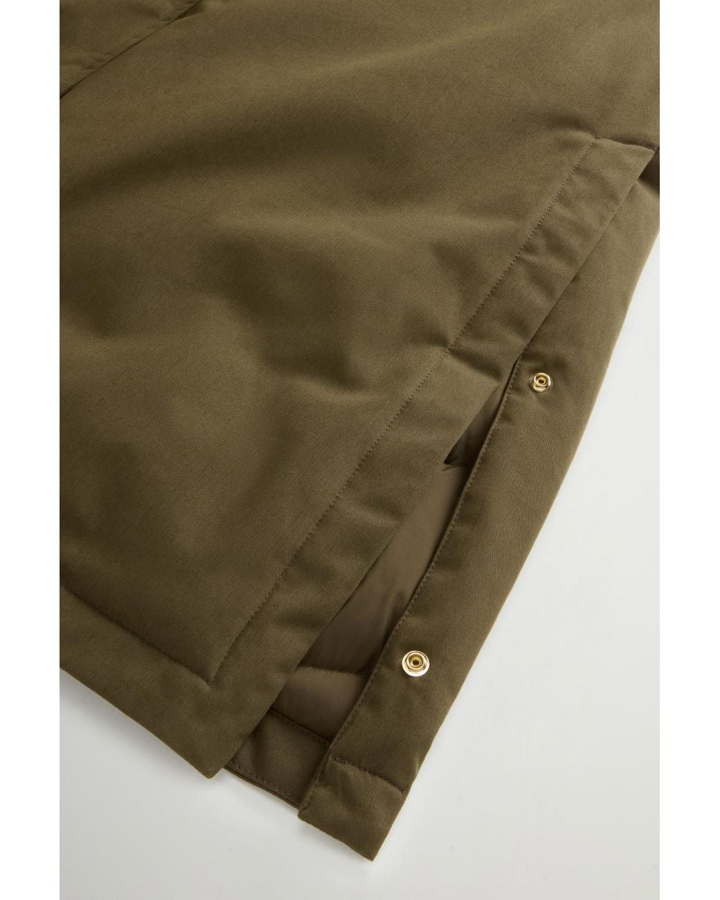 Woolrich Green Padded Hooded Long Coat