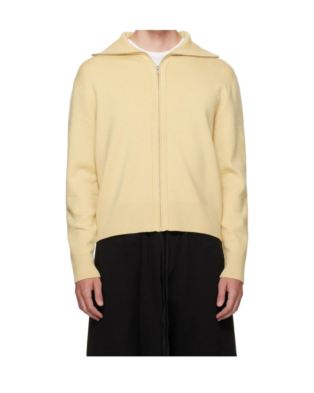 Entire studios White Knitted Zip-Up Cardigan for men