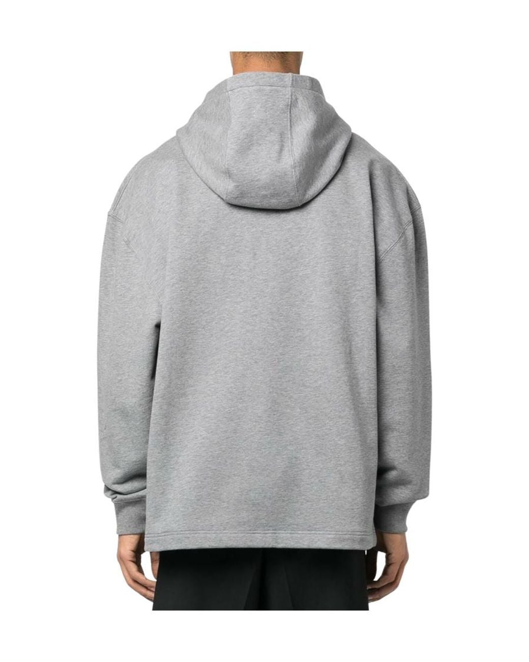 Versace Gray Logo Detailed Long Sleeved Hoodie for men