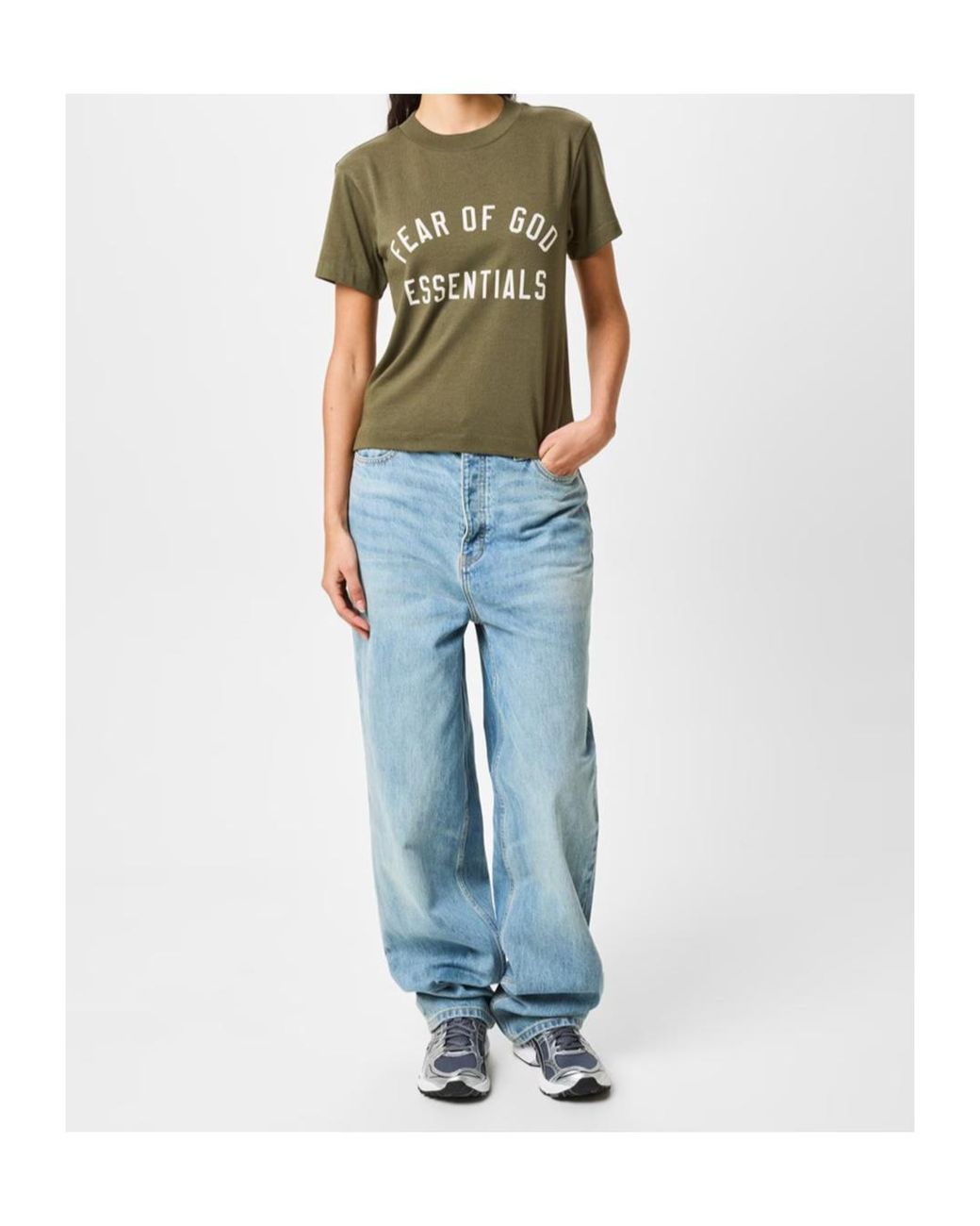 Fear Of God Green Logo Print T-Shirt