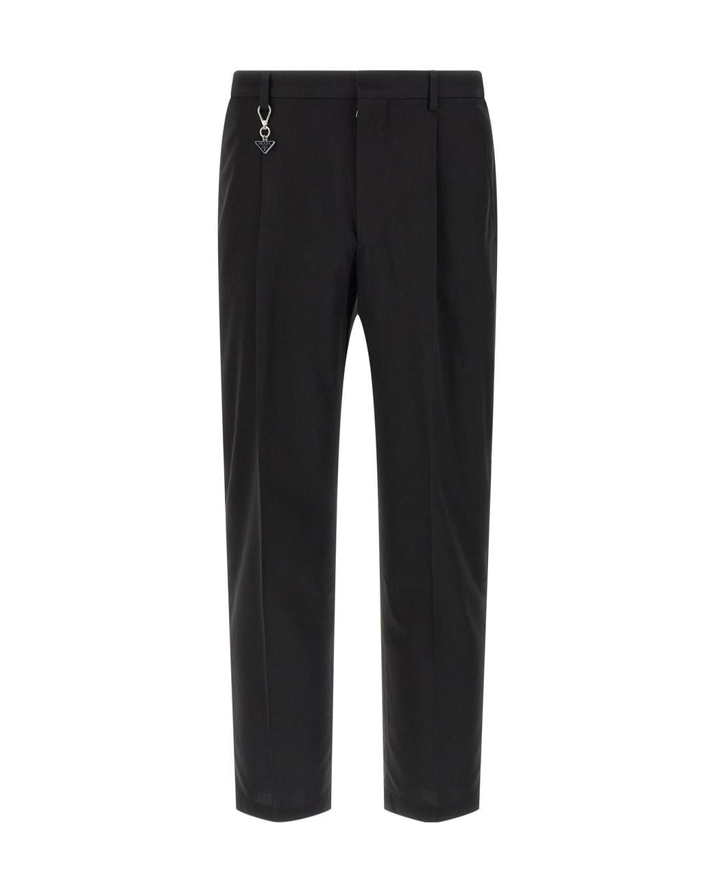 Prada Black Pleat-Detailed Tailored Trousers for men