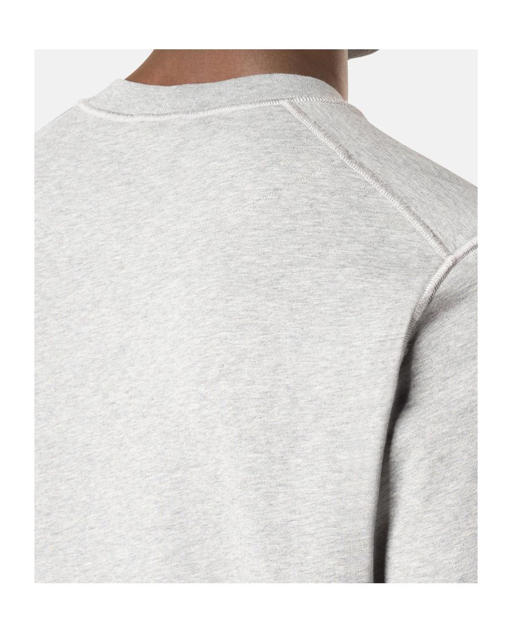 Stone Island White Compass Patch Crewneck Sweatshirt for men