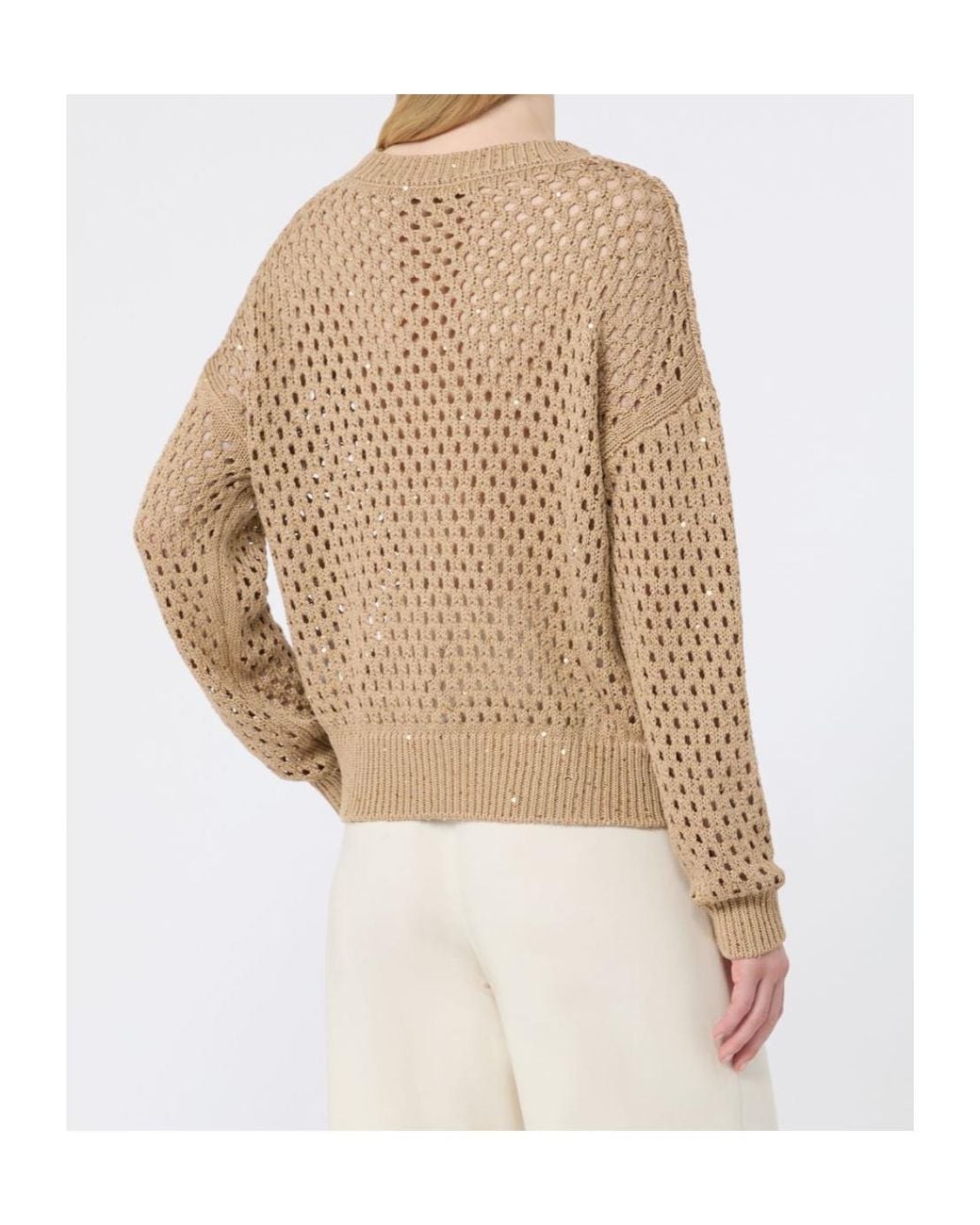 Max Mara Natural Studio Mstgeyser Sequinned Boxy Jumper