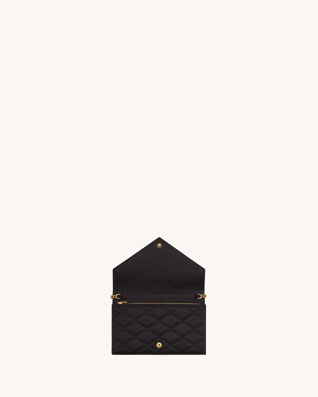 Saint Laurent White Paris Chain Wallet
