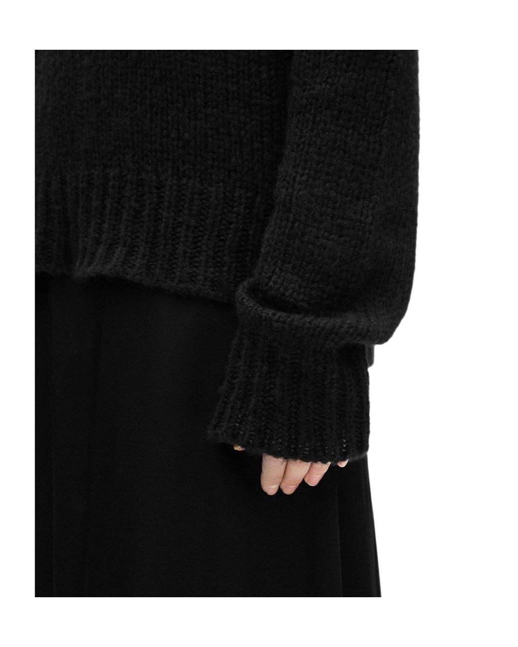 Ann Demeulemeester Black Fransina Turtleneck Sweater
