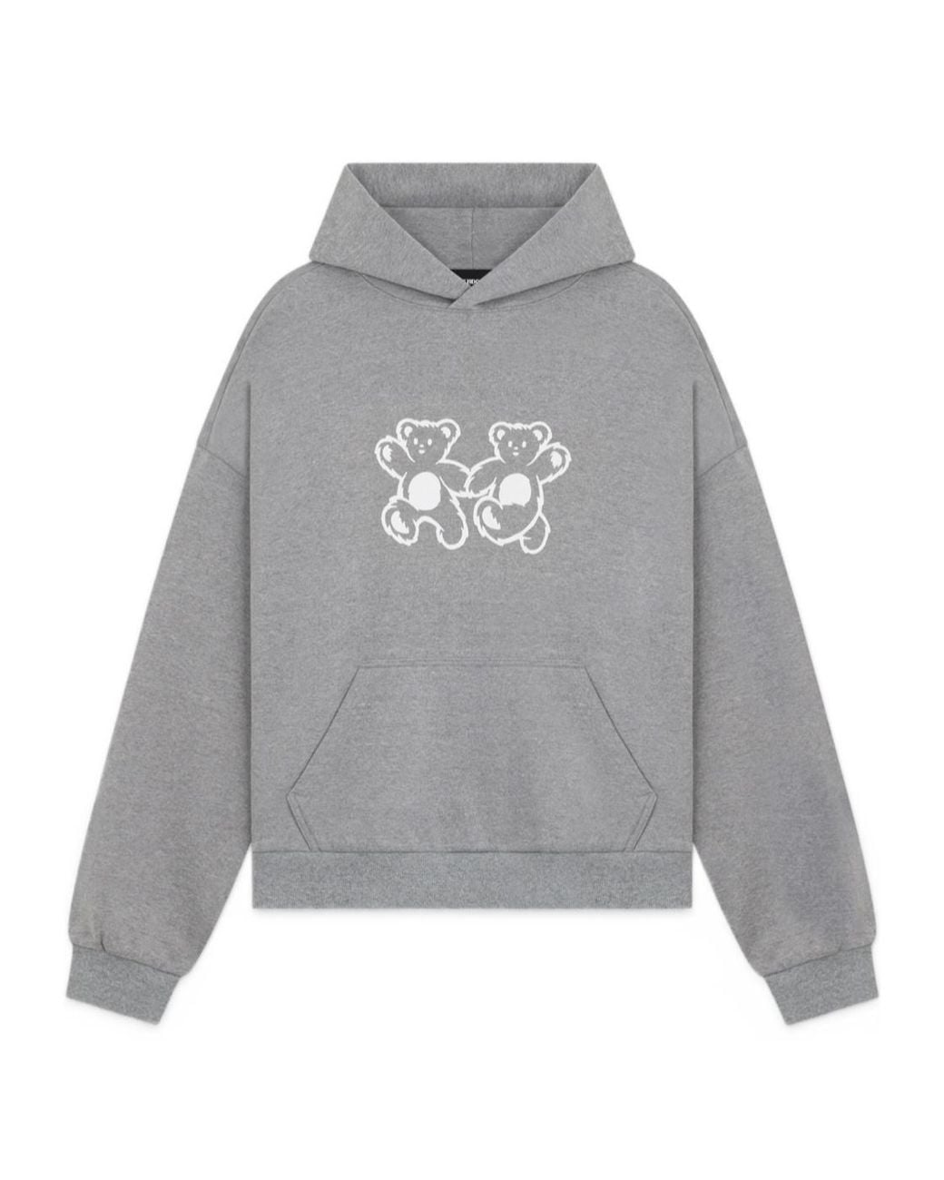 we11done Gray Teddy Twins Hoodie for men
