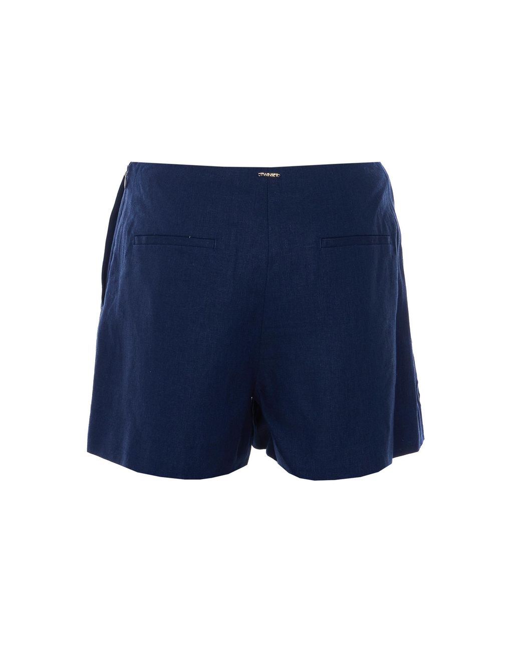 Twinset Blue Embroidered Zipped Shorts